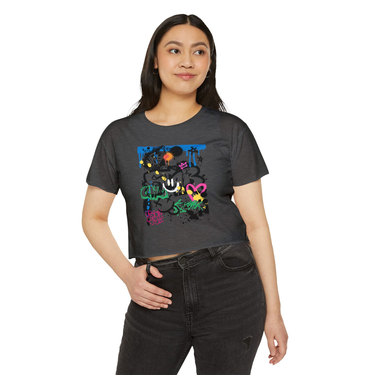 Graffiti Women B Ball Tee — Women's Crop Top T-Shirt