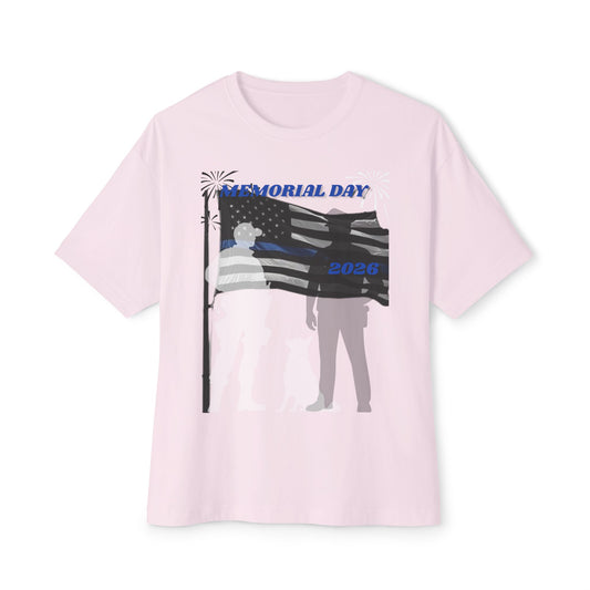 Memorial Day Police 26 Tee – Oversized Box Graphic T-Shirt