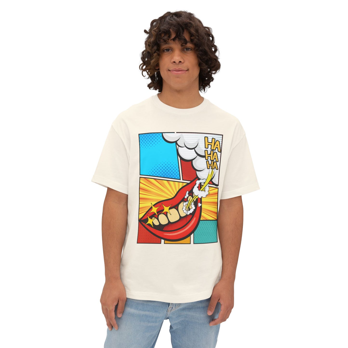Comic 3Ha Tee – Oversized Box Graphic T-Shirt