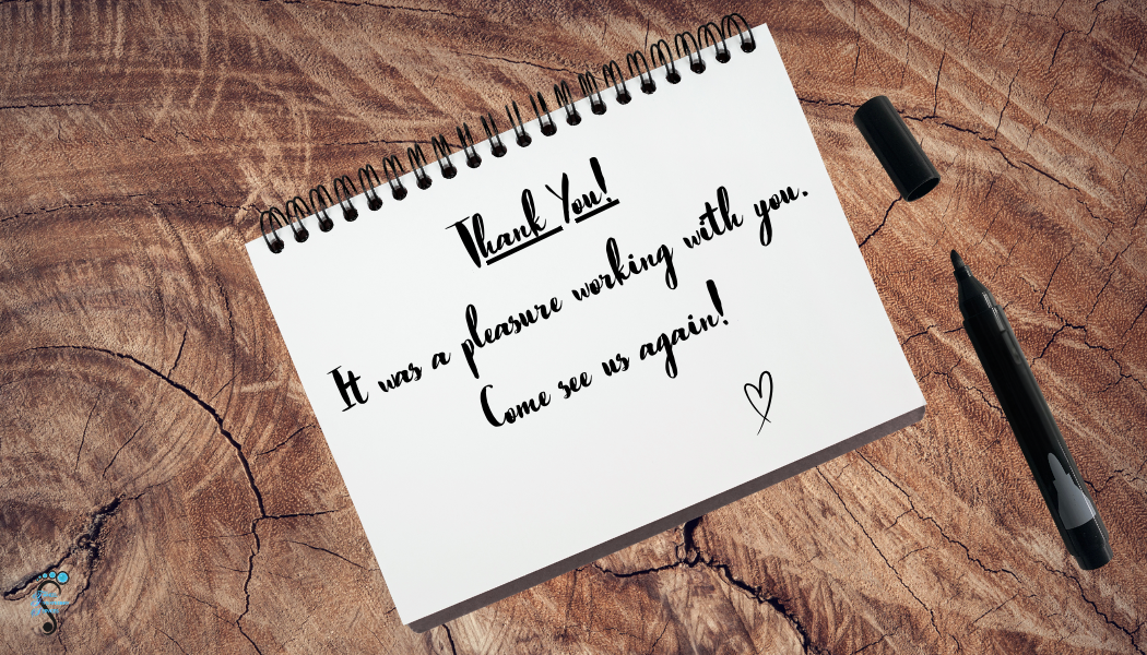 3.5x2" Notebook Thank You Business Card w/logo