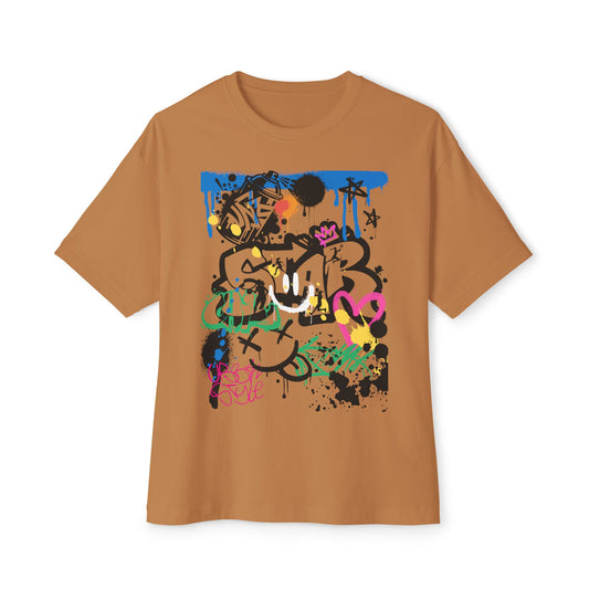 Graffiti Womens B Ball Tee – Oversized Box Graphic T-Shirt