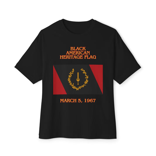 Black American Heritage Flag Tee – Oversized Box Graphic T-Shirt