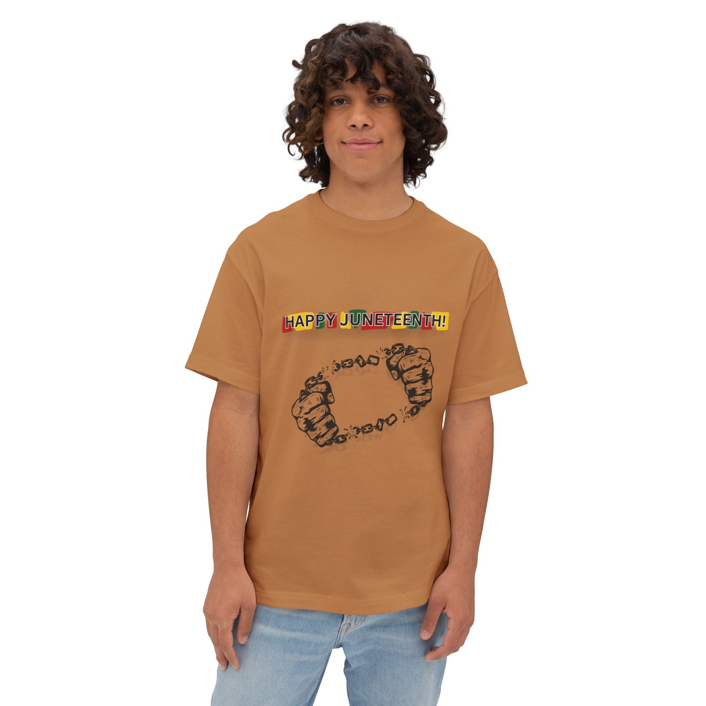 Chain Break Happy Juneteenth – Oversized Box Graphic T-Shirt