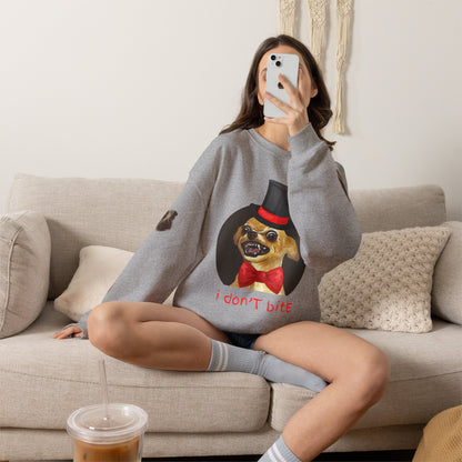 I Don't Bite w/Rips - Graphic Crewneck Sweatshirt