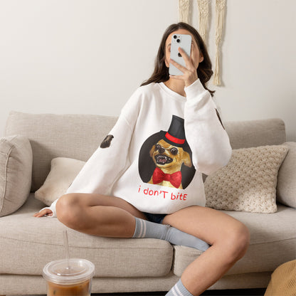 I Don't Bite w/Rips - Graphic Crewneck Sweatshirt