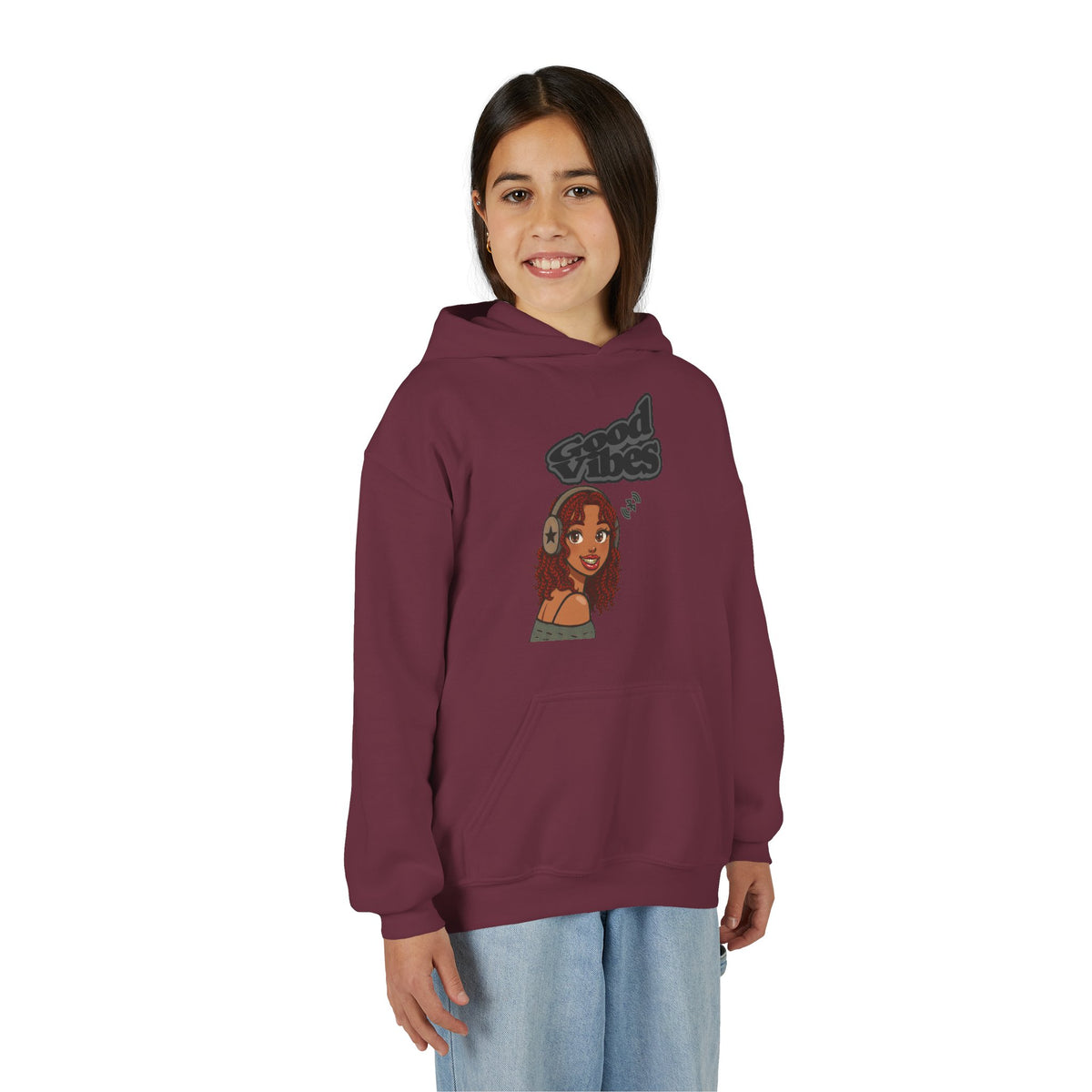 Her Cool Vibes - Kids/Youth Hoodie Gildan 18500B