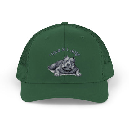 Unisex I love ALL Dogs Snapback Trucker Cap - Embroidered