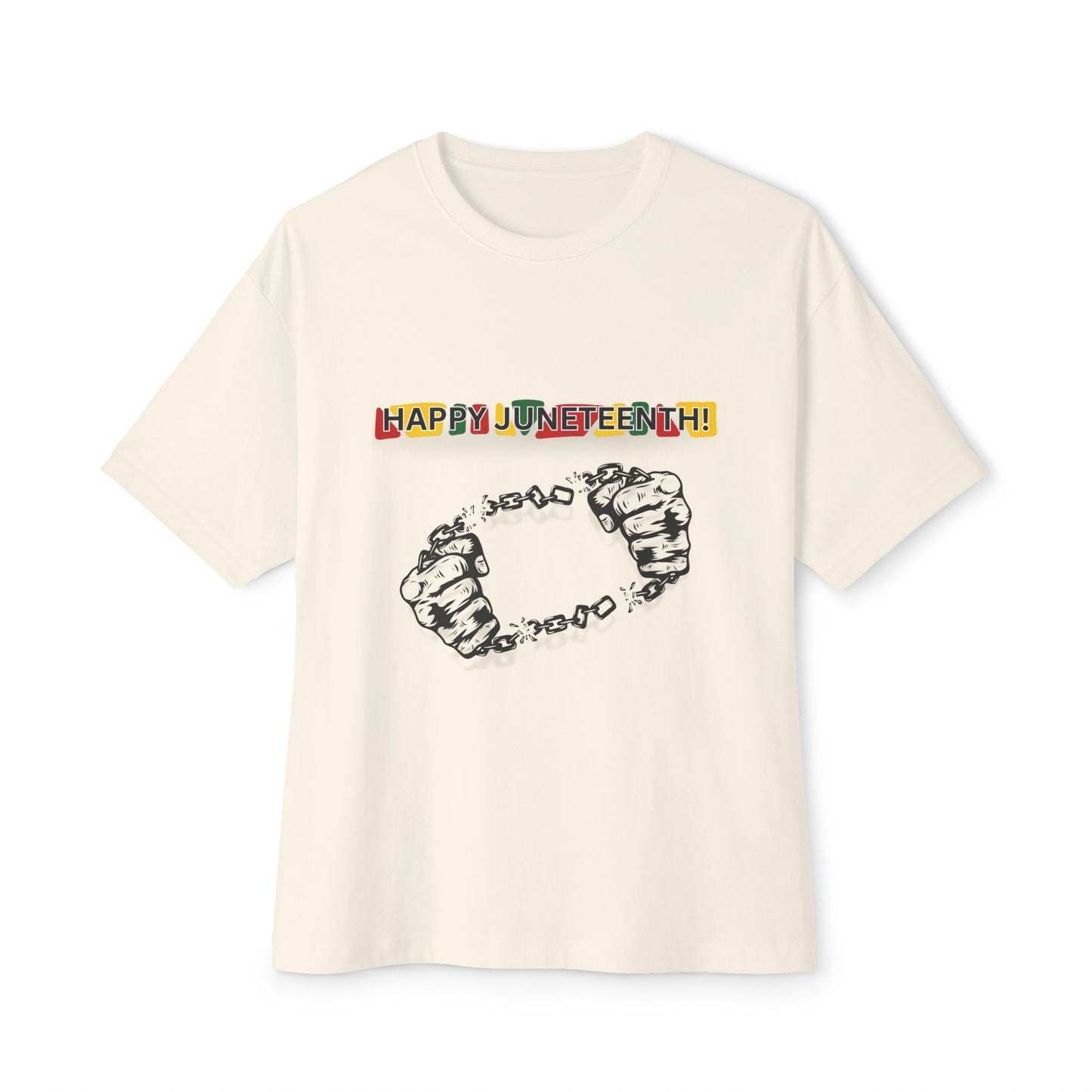 Chain Break Happy Juneteenth – Oversized Box Graphic T-Shirt