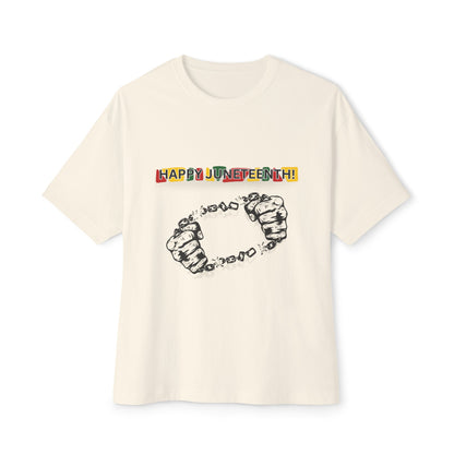 Chain Break Happy Juneteenth – Oversized Box Graphic T-Shirt