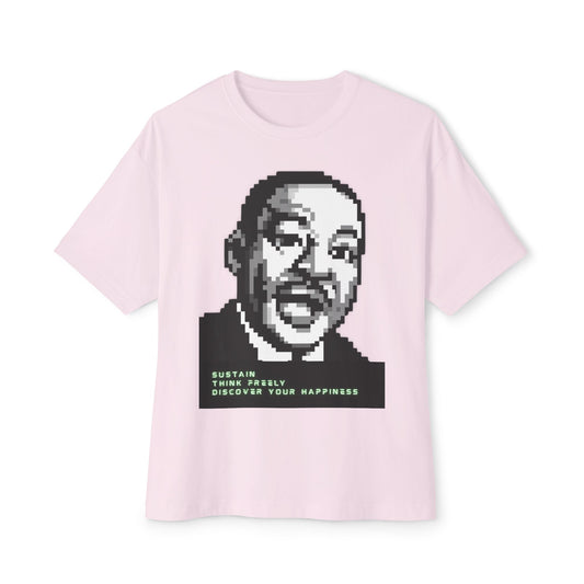 MLK Pixel Tee – Oversized Box Graphic T-Shirt