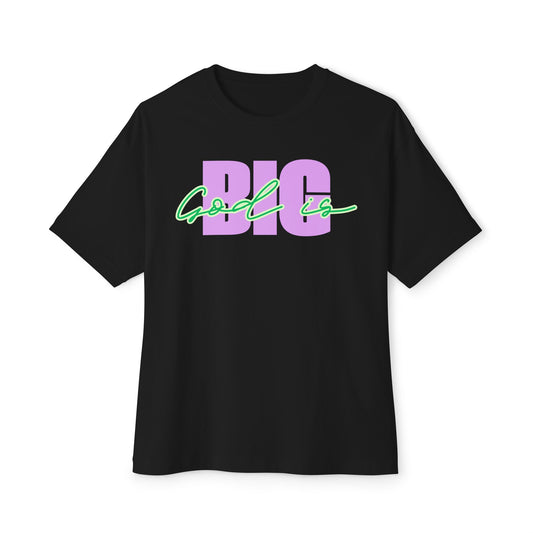 God is BIG (Lavender&Green) Tee – Oversized Box Graphic T-Shirt