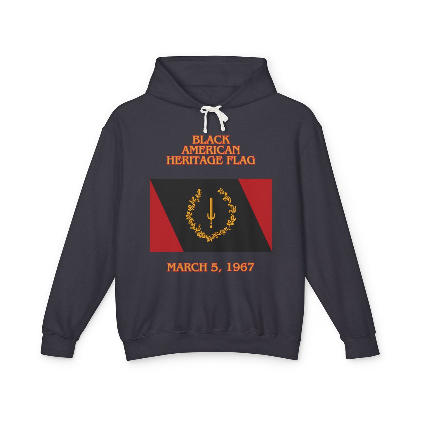 Black American Heritage Flag - Lightweight Hooded Sweatshirt