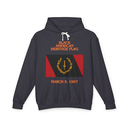 Black American Heritage Flag - Lightweight Hooded Sweatshirt