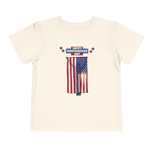 July 4th Flag Holder Tee - Toddler Graphic T-Shirt