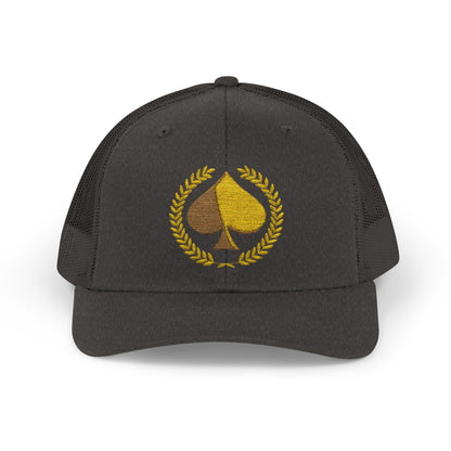 Unisex Gold Ace Snapback Trucker Cap - Embroidered