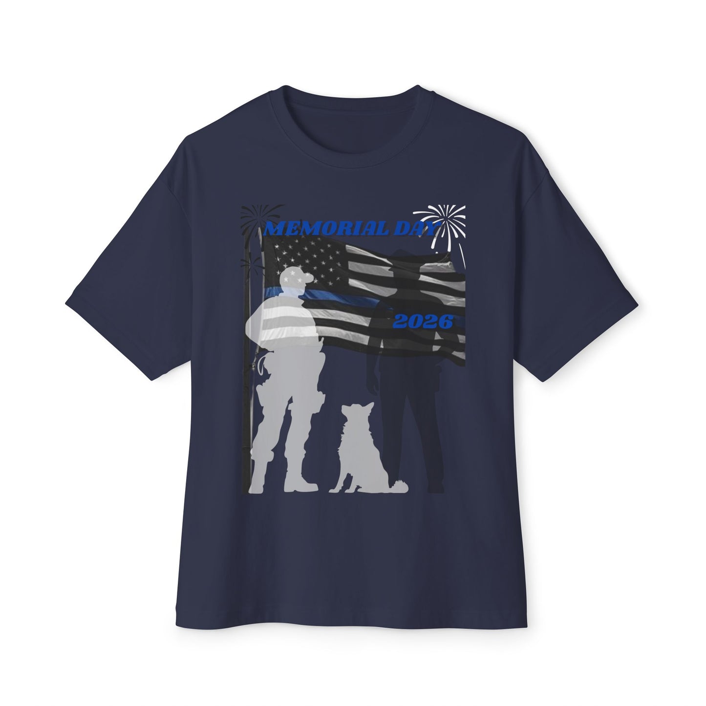 Memorial Day Police 26 Tee – Oversized Box Graphic T-Shirt
