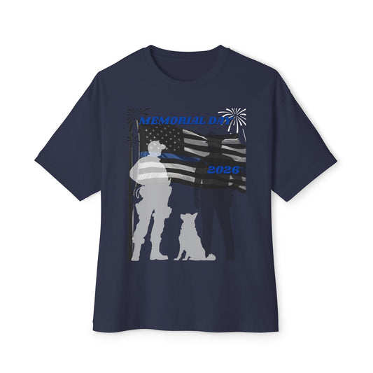 Memorial Day Police 26 Tee – Oversized Box Graphic T-Shirt