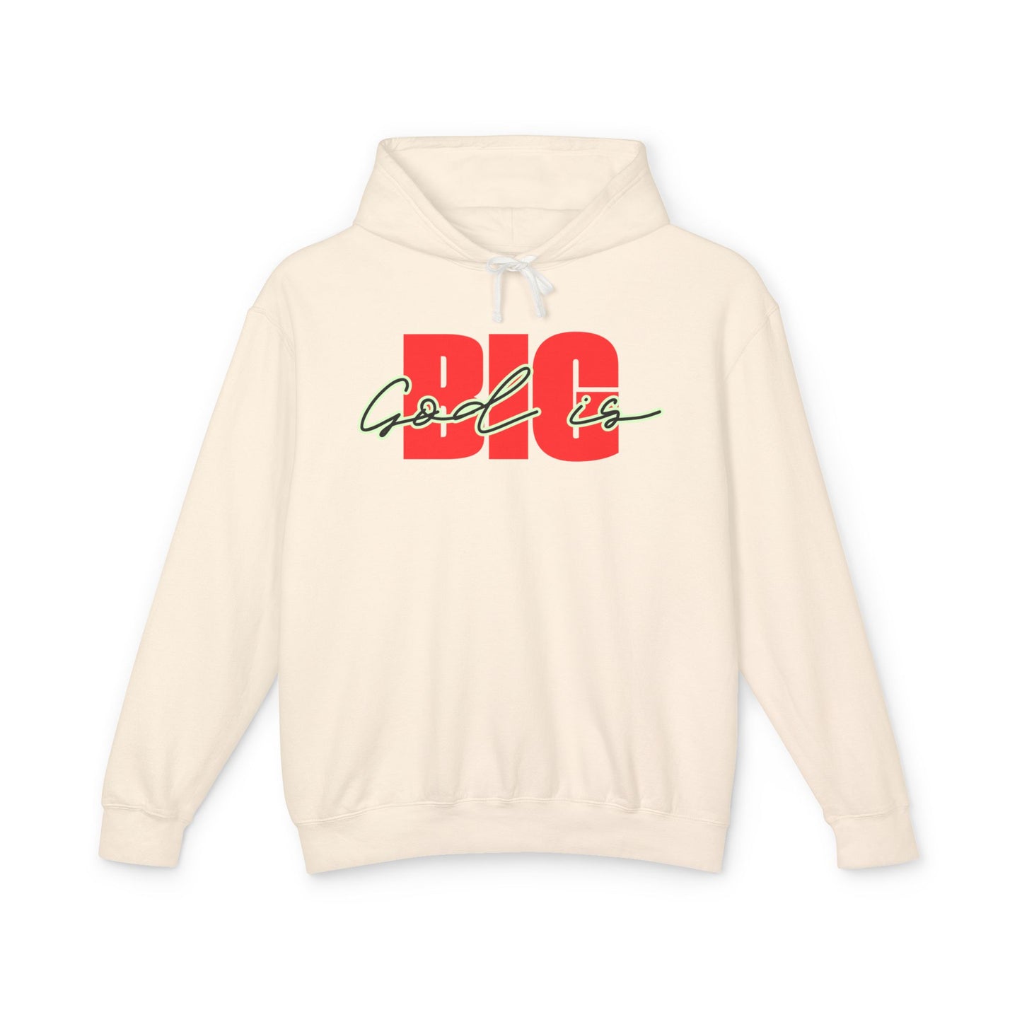 God Is Big Red/Black - Lightweight Hooded Sweatshirt