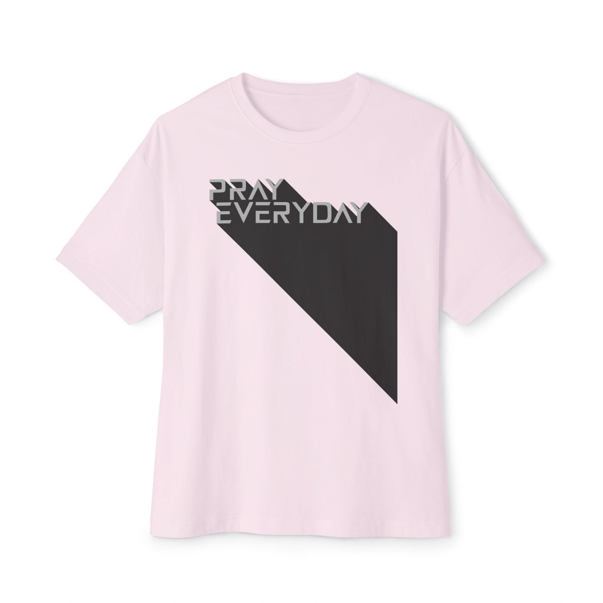 Pray Everyday – Oversized White Letter Box Graphic T-Shirt