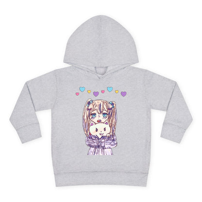 Cute Kawaii Heart Plushie Design Anime Girl - Toddler Hoodie RS3326
