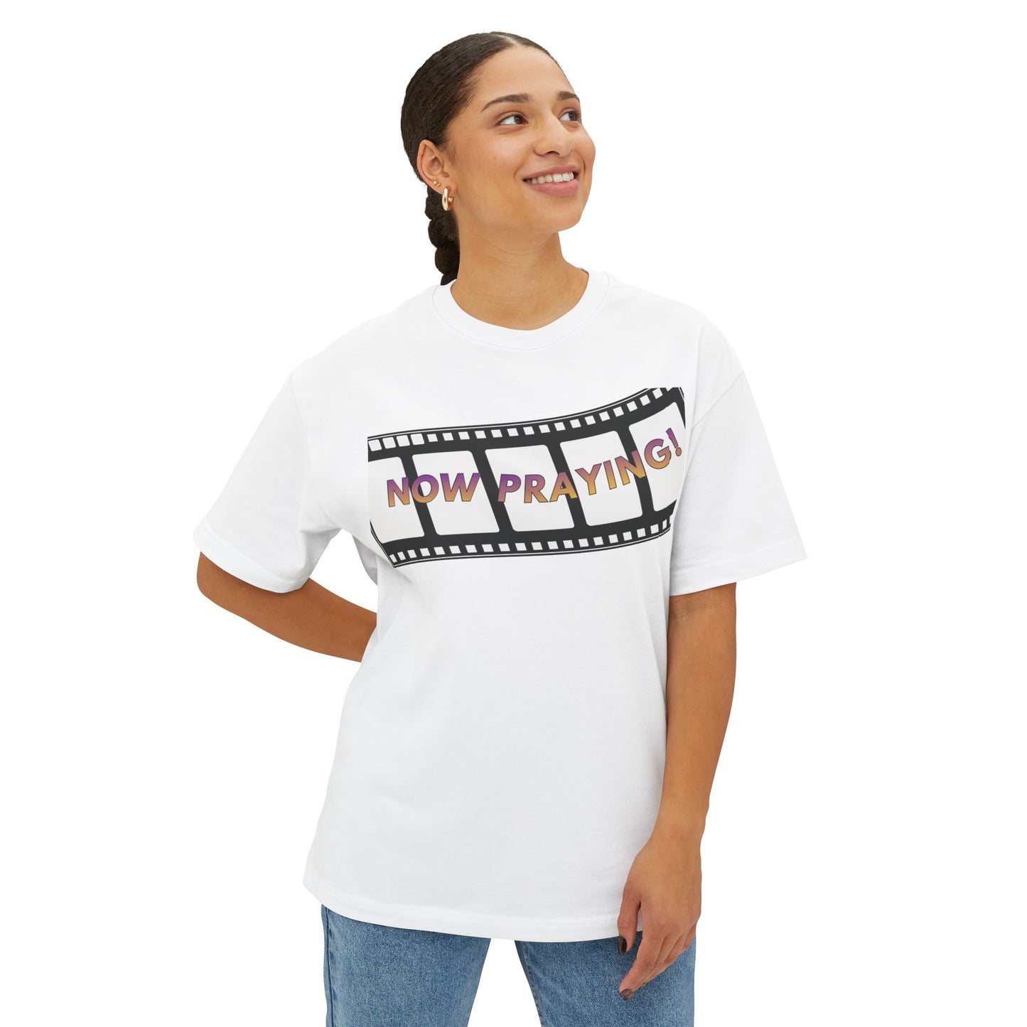 NOW PRAYING Tee – Oversized Box Graphic T-Shirt