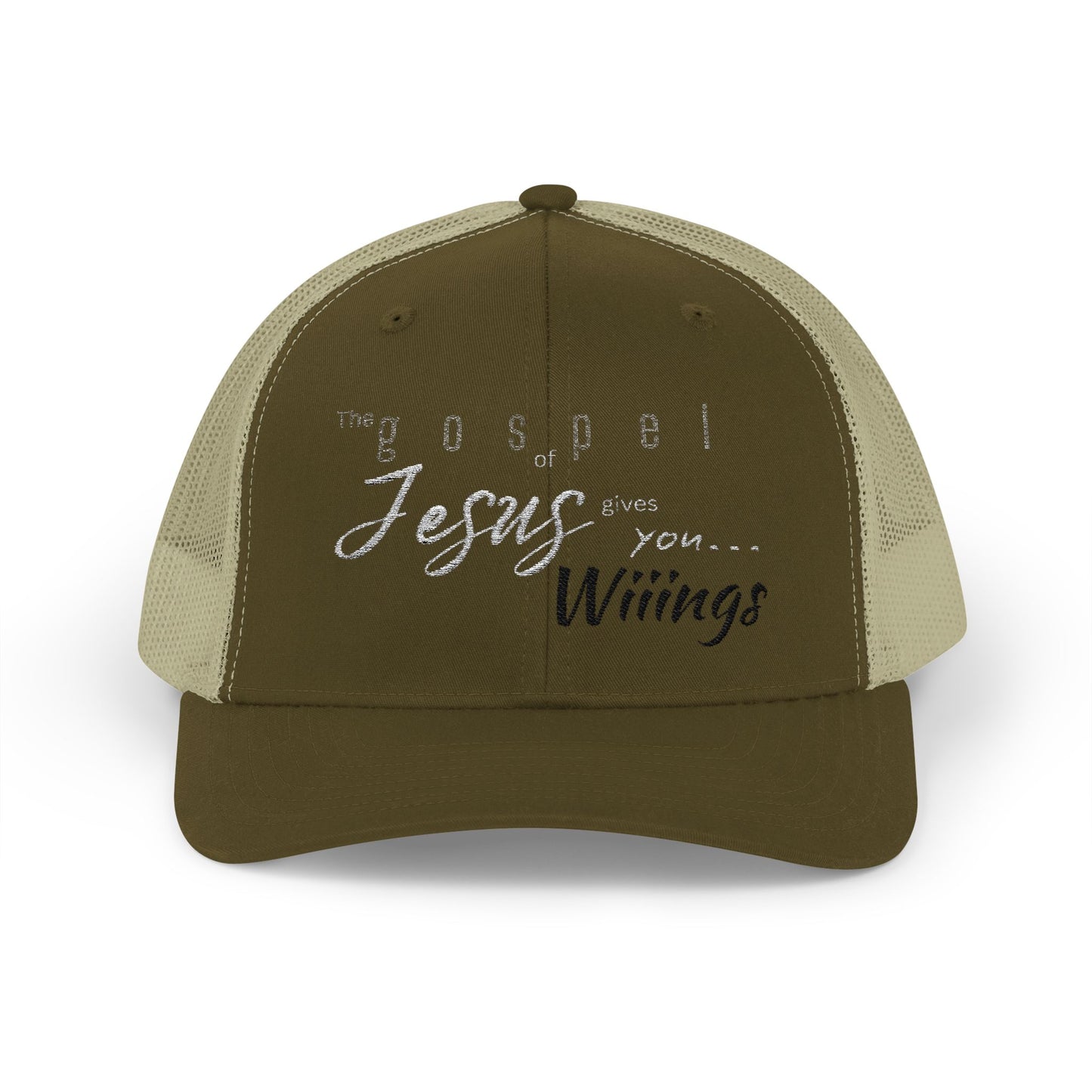 Unisex The Gospel of Jesus Gives... Snapback Trucker Cap - Embroidered