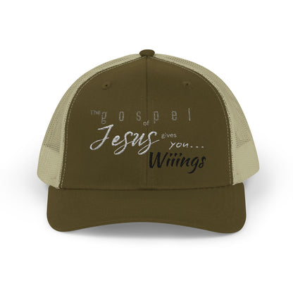 Unisex The Gospel of Jesus Gives... Snapback Trucker Cap - Embroidered