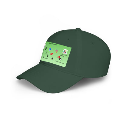 Green Gradient Business Card Hat - Low Profile Baseball Cap (Print)
