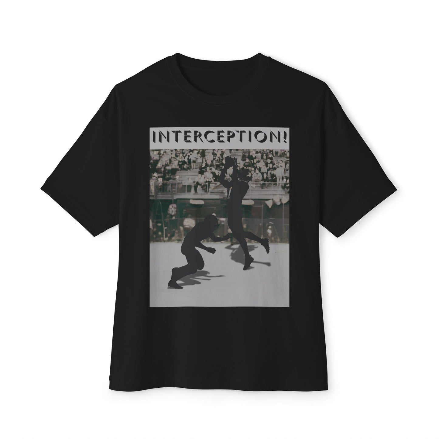 Football Interception Tee – Oversized Box Graphic T-Shirt