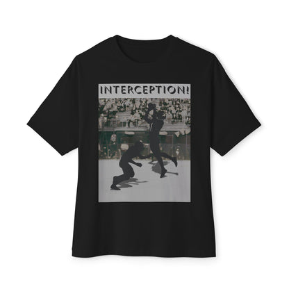 Football Interception Tee – Oversized Box Graphic T-Shirt