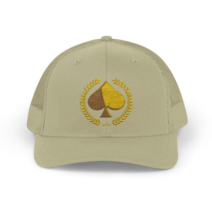 Unisex Gold Ace Snapback Trucker Cap - Embroidered