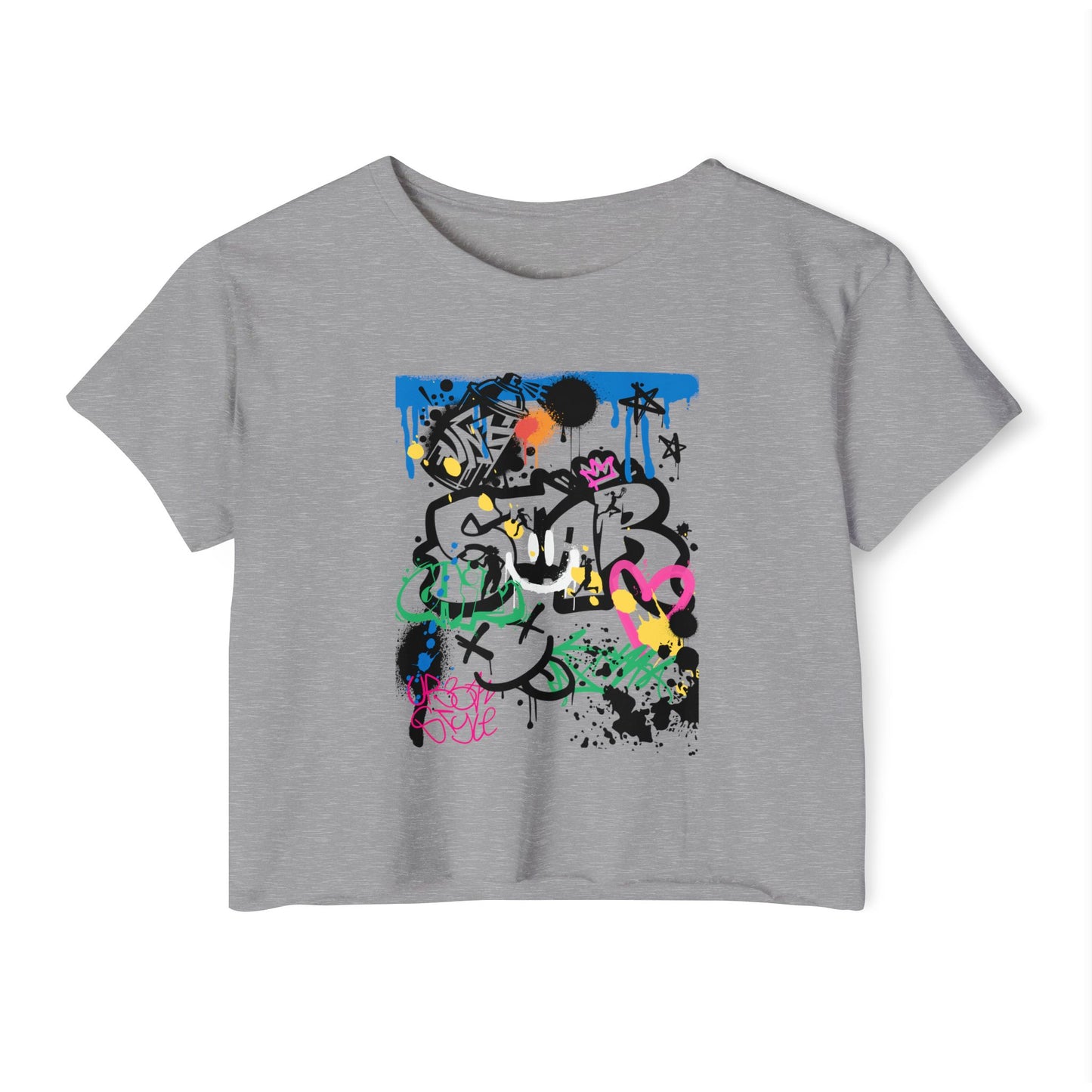 Graffiti Women B Ball Tee  — Women's Crop Top T-Shirt