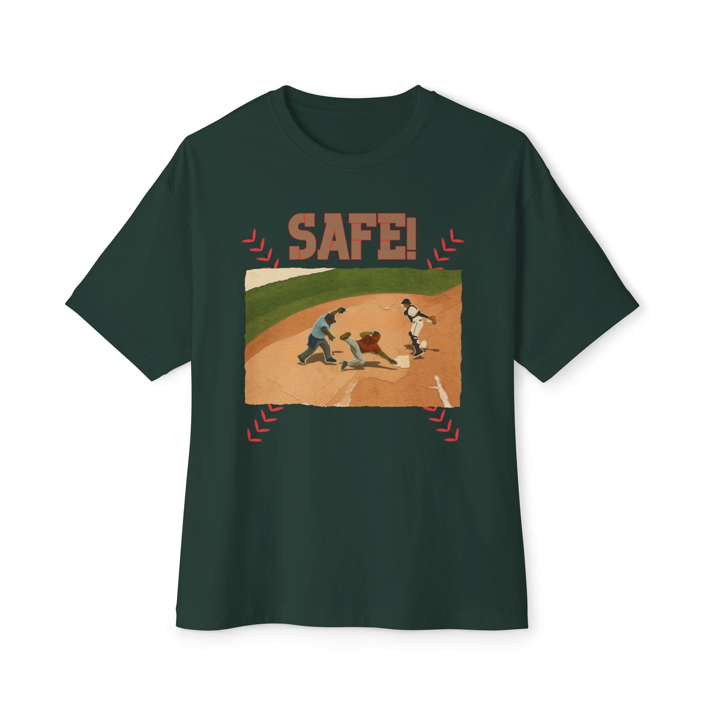 Safe Baseball Tee – Oversized Box Graphic T-Shirt