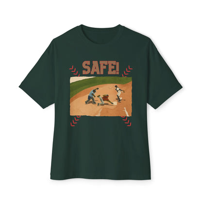 Safe Baseball Tee – Oversized Box Graphic T-Shirt