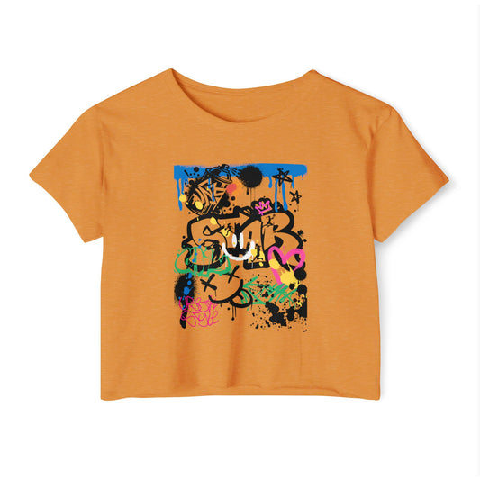 Graffiti Women B Ball Tee  — Women's Crop Top T-Shirt