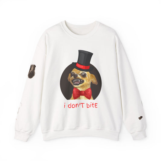 I Don't Bite w/Rips - Graphic Crewneck Sweatshirt