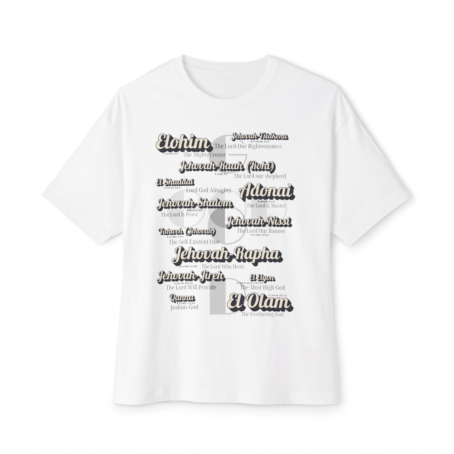 Names of God – Oversized Box Graphic T-Shirt