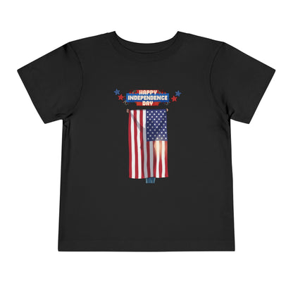 July 4th Flag Holder Tee - Toddler Graphic T-Shirt