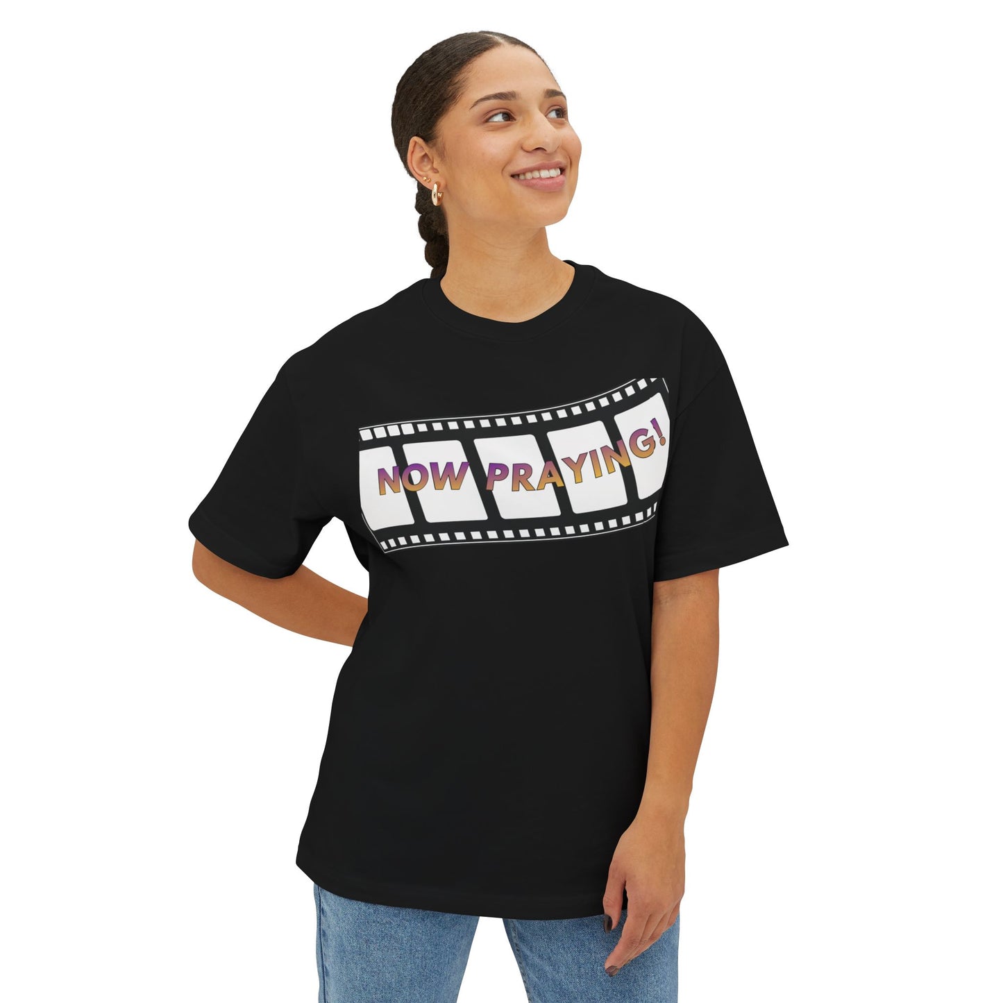 NOW PRAYING Tee – Oversized Box Graphic T-Shirt