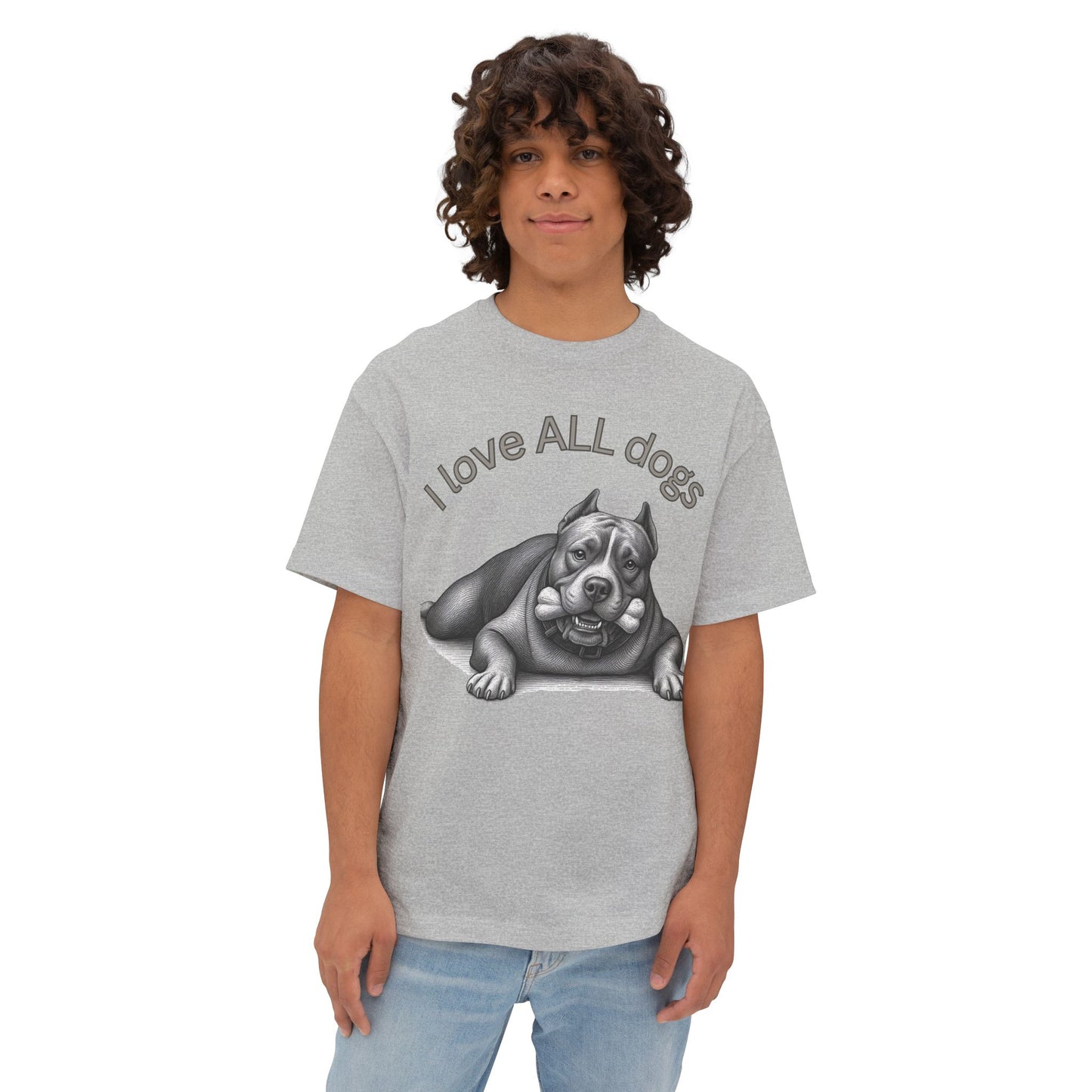 I Love All Dogs Tee – Oversized Box Graphic T-Shirt