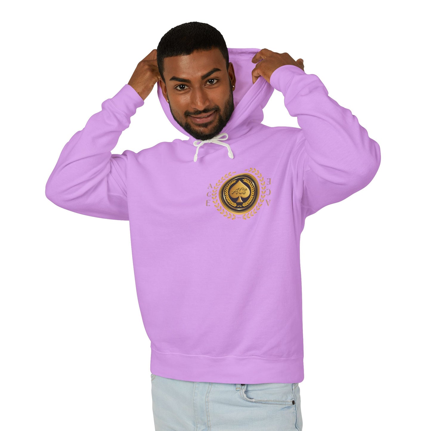 Unisex Gold Ace — Lightweight Hooded Sweatshirt