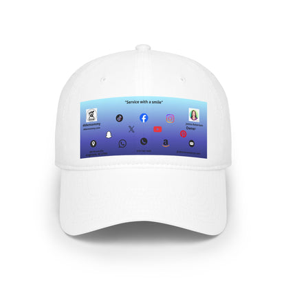 Blue Gradient Business Card Hat - Low Profile Baseball Cap (Print)