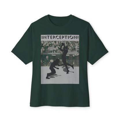Football Interception Tee – Oversized Box Graphic T-Shirt