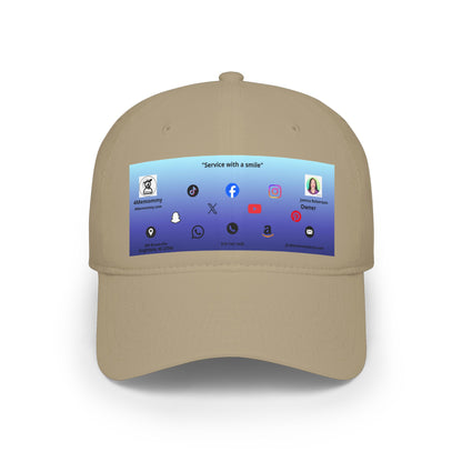 Blue Gradient Business Card Hat - Low Profile Baseball Cap (Print)