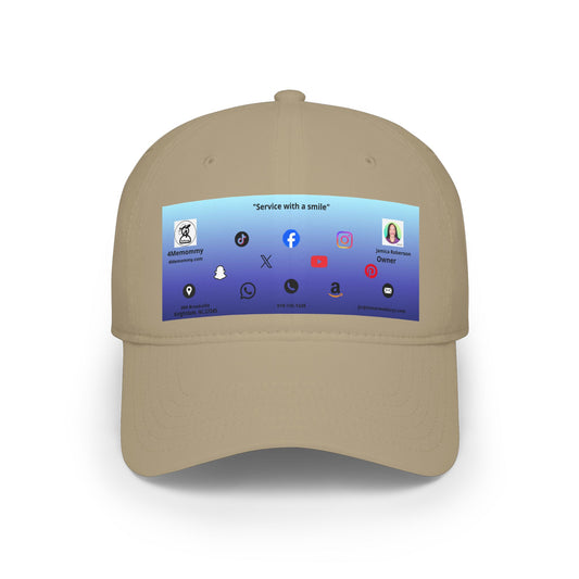 Blue Gradient Business Card Hat - Low Profile Baseball Cap (Print)