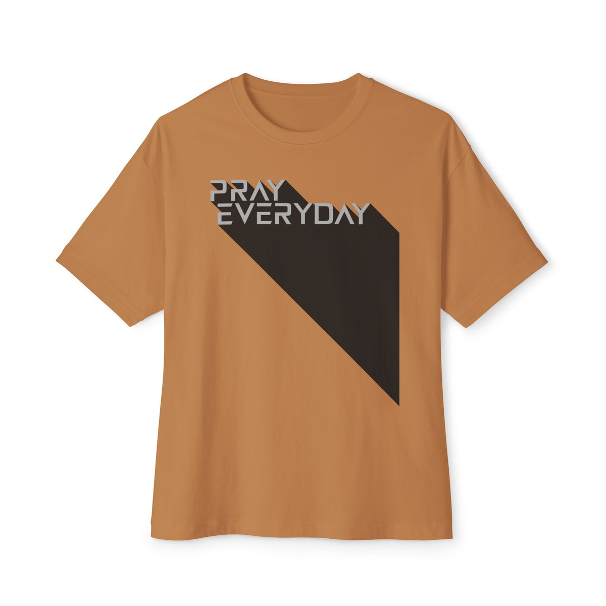 Pray Everyday – Oversized White Letter Box Graphic T-Shirt