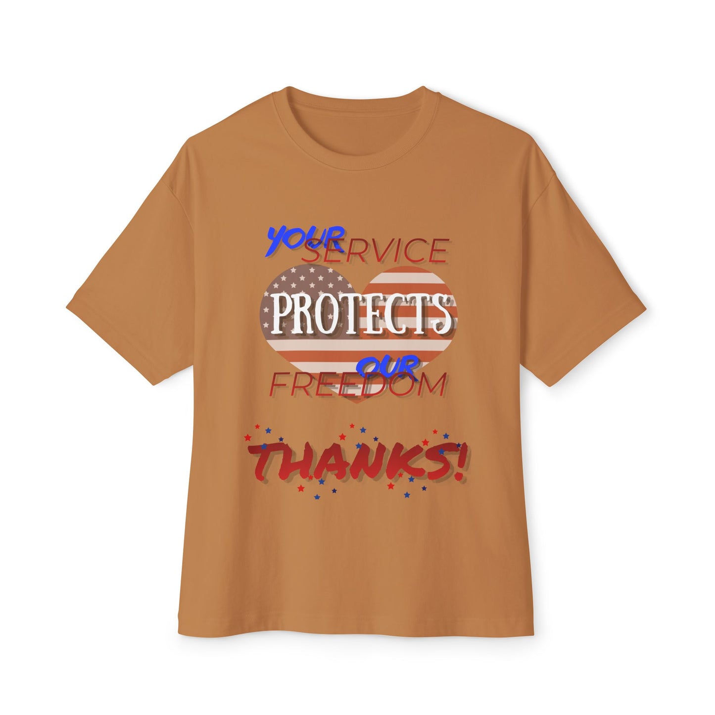Thanks 4 Service Memorial Day – Oversized Box Graphic T-Shirt