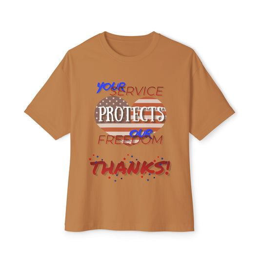 Thanks 4 Service Memorial Day – Oversized Box Graphic T-Shirt