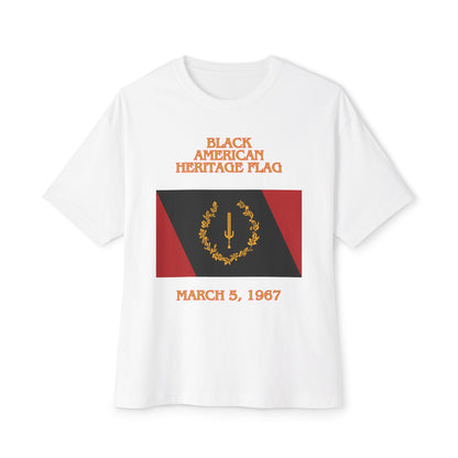 Black American Heritage Flag Tee – Oversized Box Graphic T-Shirt