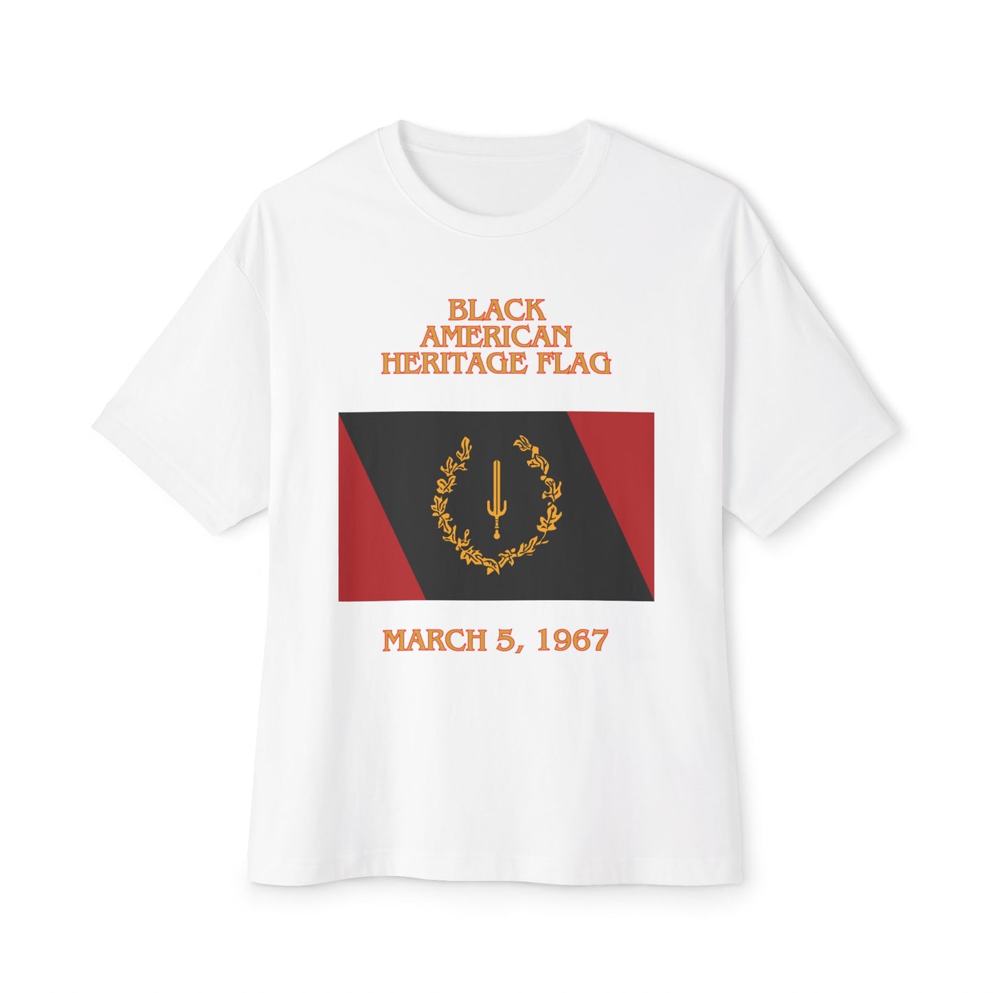 Black American Heritage Flag Tee – Oversized Box Graphic T-Shirt